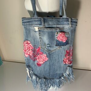 Repurposed denim tote bag.